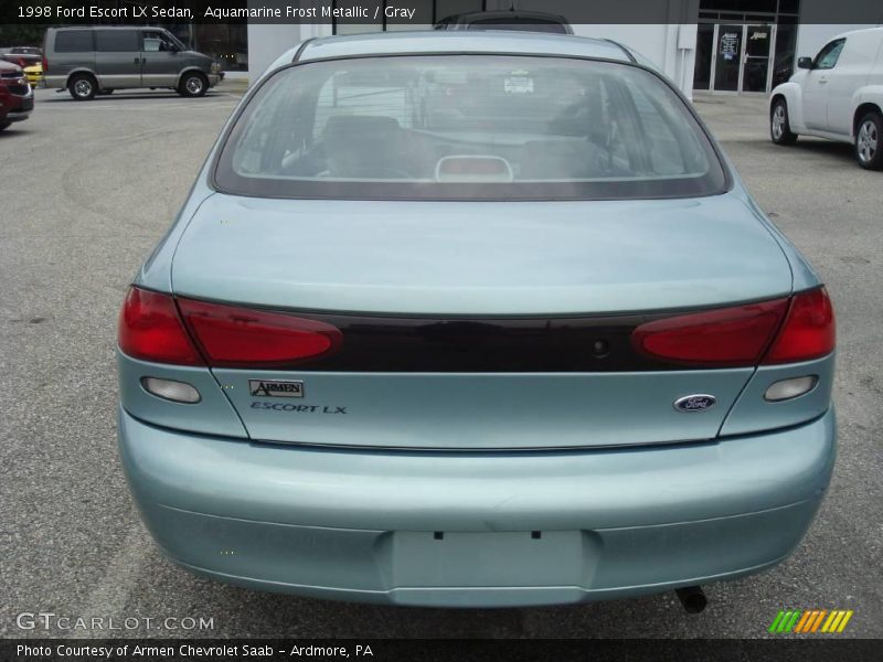 Aquamarine Frost Metallic / Gray 1998 Ford Escort LX Sedan