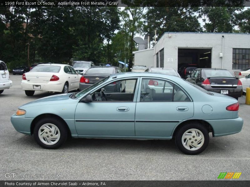 Aquamarine Frost Metallic / Gray 1998 Ford Escort LX Sedan