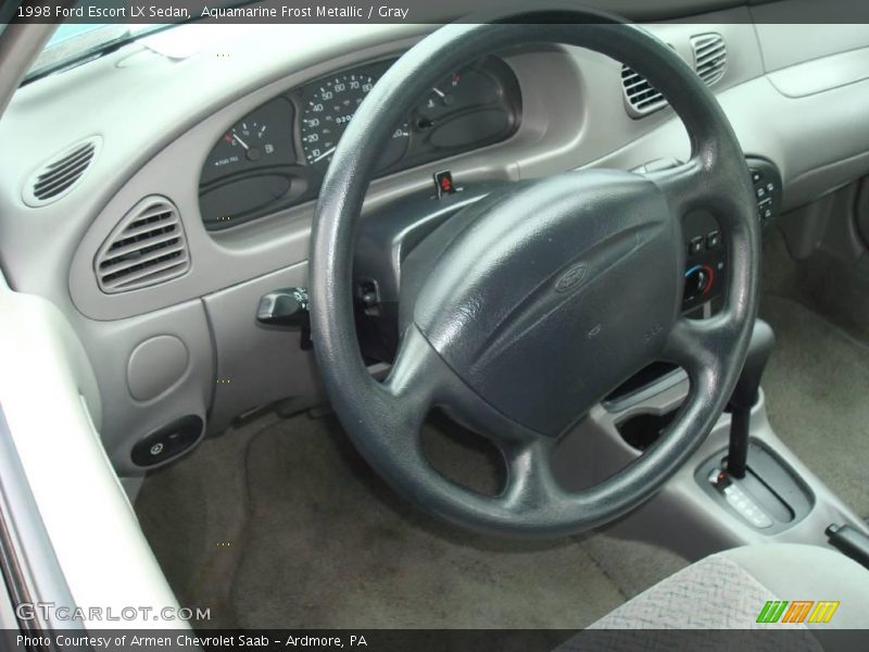 Aquamarine Frost Metallic / Gray 1998 Ford Escort LX Sedan