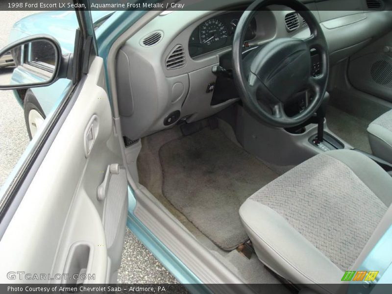 Aquamarine Frost Metallic / Gray 1998 Ford Escort LX Sedan