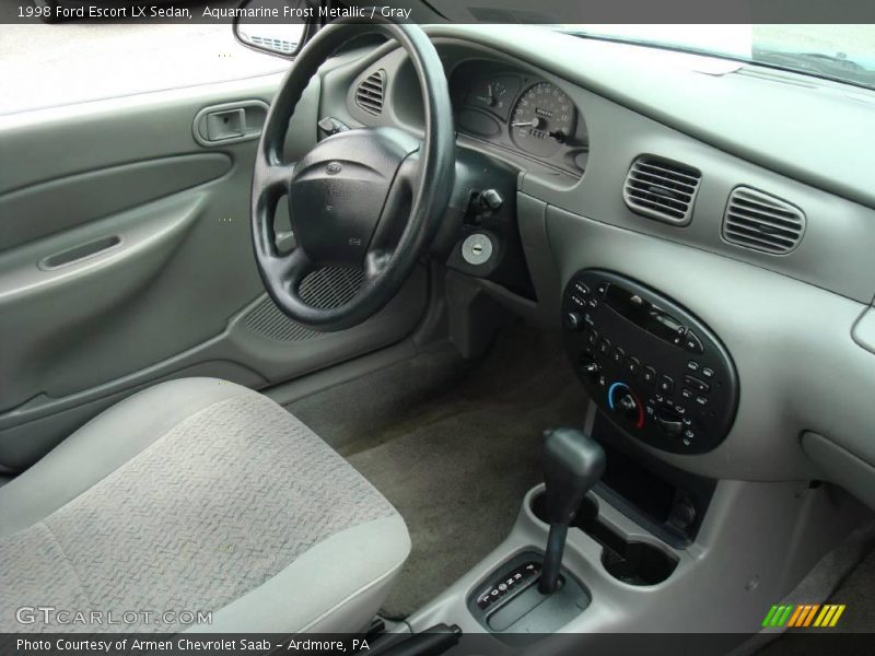 Aquamarine Frost Metallic / Gray 1998 Ford Escort LX Sedan