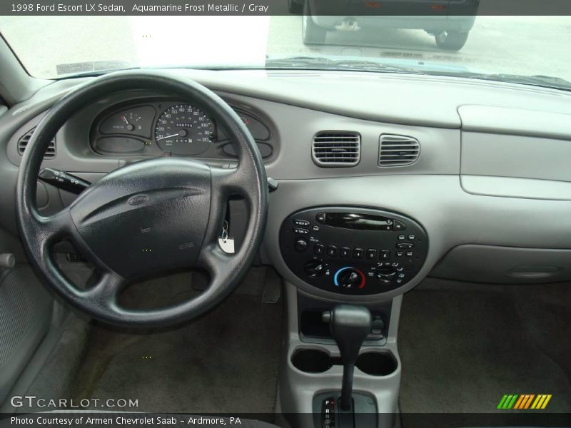 Aquamarine Frost Metallic / Gray 1998 Ford Escort LX Sedan