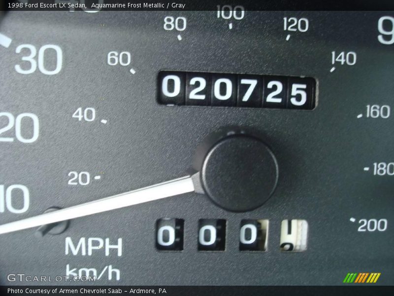 Aquamarine Frost Metallic / Gray 1998 Ford Escort LX Sedan