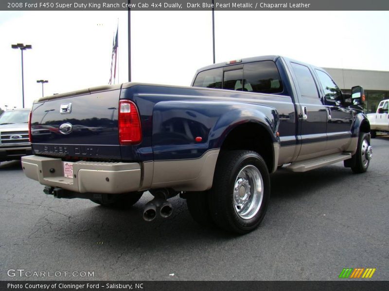 Dark Blue Pearl Metallic / Chaparral Leather 2008 Ford F450 Super Duty King Ranch Crew Cab 4x4 Dually