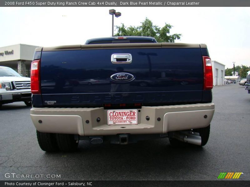 Dark Blue Pearl Metallic / Chaparral Leather 2008 Ford F450 Super Duty King Ranch Crew Cab 4x4 Dually