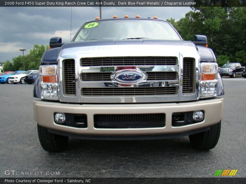 Dark Blue Pearl Metallic / Chaparral Leather 2008 Ford F450 Super Duty King Ranch Crew Cab 4x4 Dually