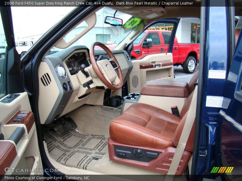 Dark Blue Pearl Metallic / Chaparral Leather 2008 Ford F450 Super Duty King Ranch Crew Cab 4x4 Dually