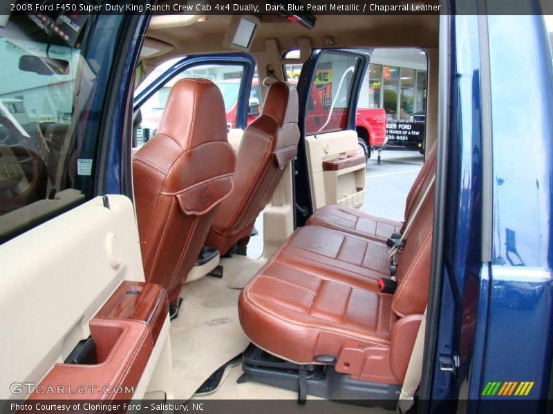 Dark Blue Pearl Metallic / Chaparral Leather 2008 Ford F450 Super Duty King Ranch Crew Cab 4x4 Dually