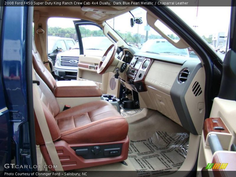 Dark Blue Pearl Metallic / Chaparral Leather 2008 Ford F450 Super Duty King Ranch Crew Cab 4x4 Dually