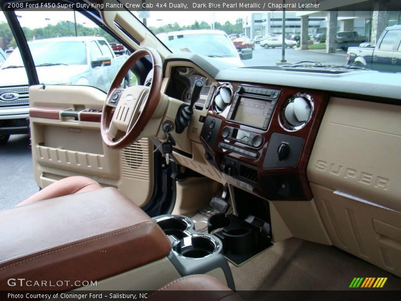 Dark Blue Pearl Metallic / Chaparral Leather 2008 Ford F450 Super Duty King Ranch Crew Cab 4x4 Dually