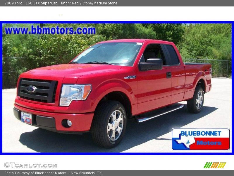 Bright Red / Stone/Medium Stone 2009 Ford F150 STX SuperCab