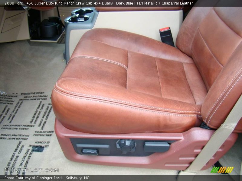 Dark Blue Pearl Metallic / Chaparral Leather 2008 Ford F450 Super Duty King Ranch Crew Cab 4x4 Dually