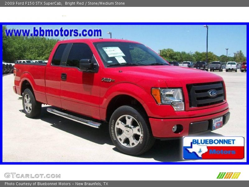 Bright Red / Stone/Medium Stone 2009 Ford F150 STX SuperCab