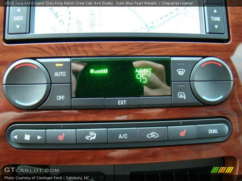 Dark Blue Pearl Metallic / Chaparral Leather 2008 Ford F450 Super Duty King Ranch Crew Cab 4x4 Dually