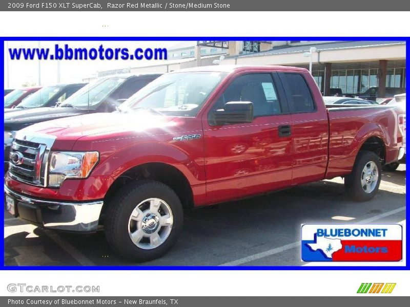 Razor Red Metallic / Stone/Medium Stone 2009 Ford F150 XLT SuperCab