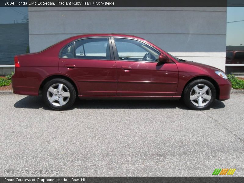 Radiant Ruby Pearl / Ivory Beige 2004 Honda Civic EX Sedan