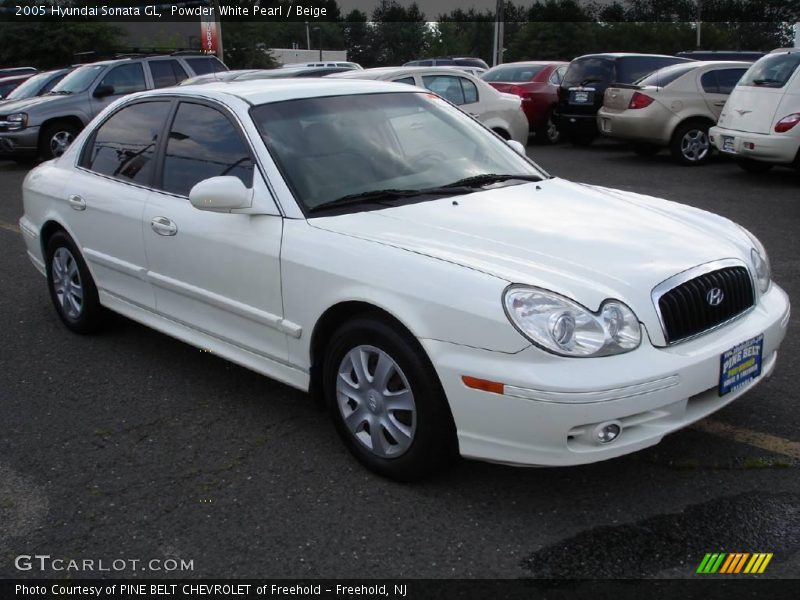 Powder White Pearl / Beige 2005 Hyundai Sonata GL