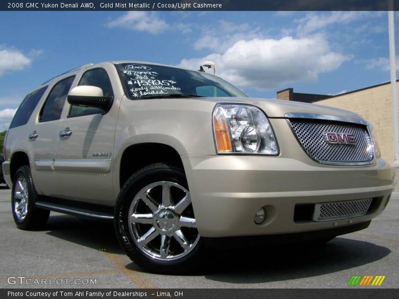 Gold Mist Metallic / Cocoa/Light Cashmere 2008 GMC Yukon Denali AWD