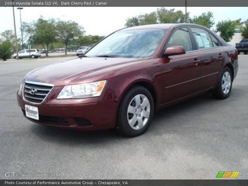 Dark Cherry Red / Camel 2009 Hyundai Sonata GLS V6