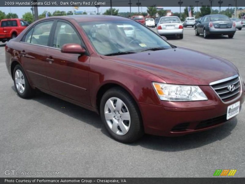 Dark Cherry Red / Camel 2009 Hyundai Sonata GLS V6