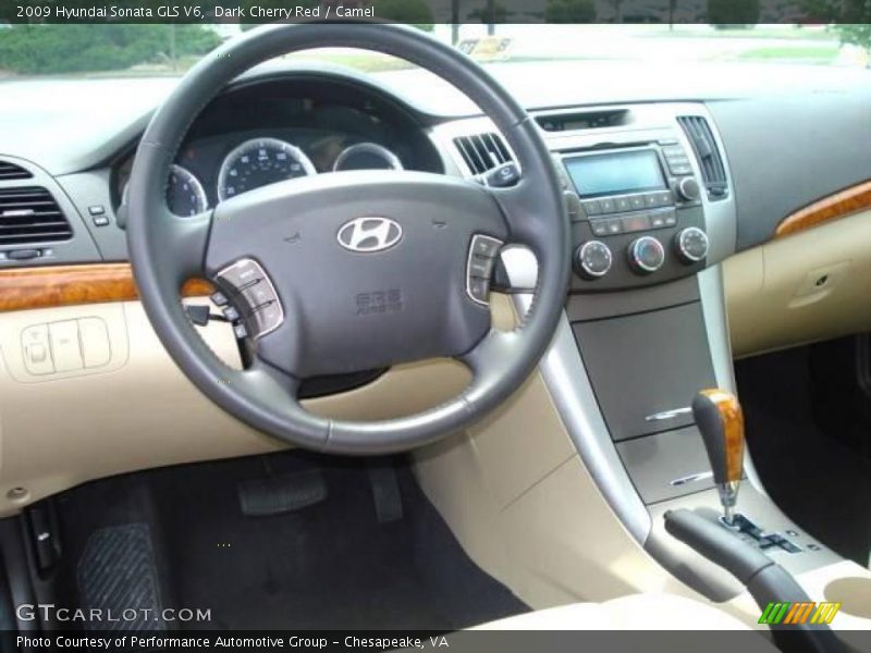 Dark Cherry Red / Camel 2009 Hyundai Sonata GLS V6