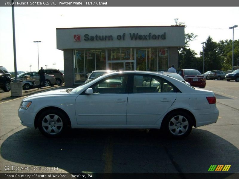 Powder White Pearl / Camel 2009 Hyundai Sonata GLS V6