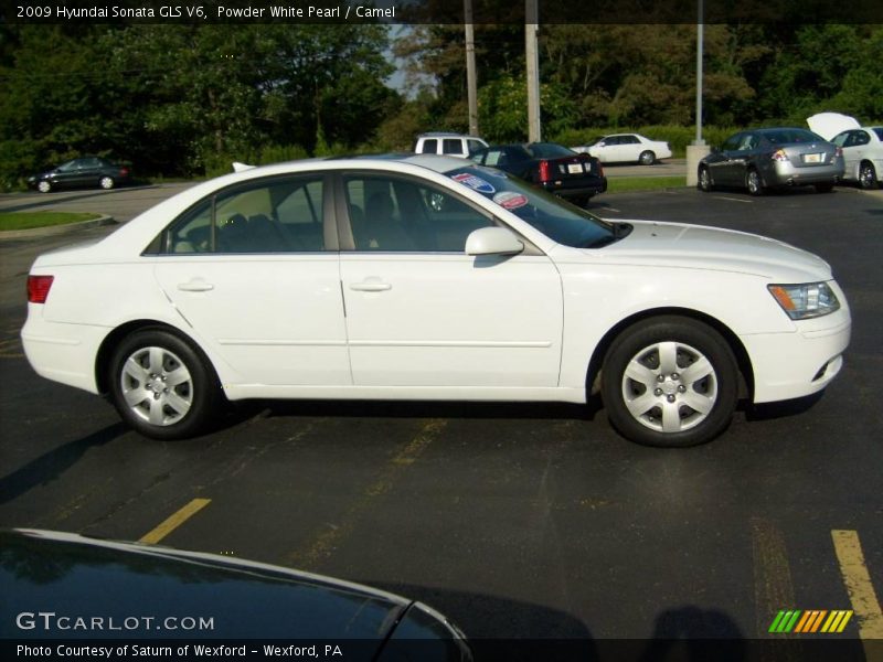 Powder White Pearl / Camel 2009 Hyundai Sonata GLS V6