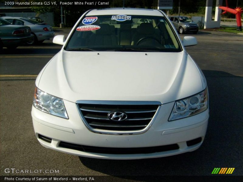 Powder White Pearl / Camel 2009 Hyundai Sonata GLS V6