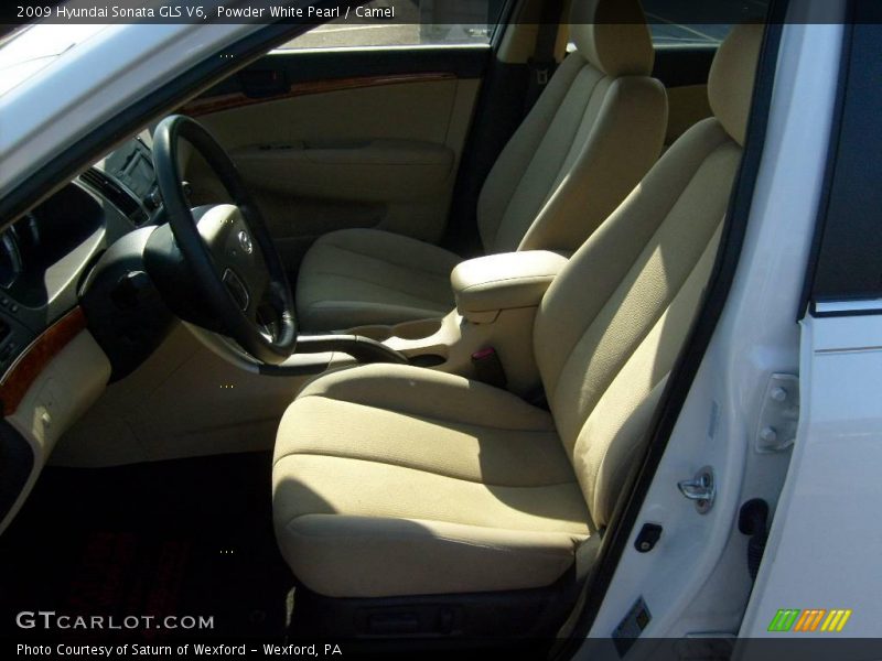 Powder White Pearl / Camel 2009 Hyundai Sonata GLS V6