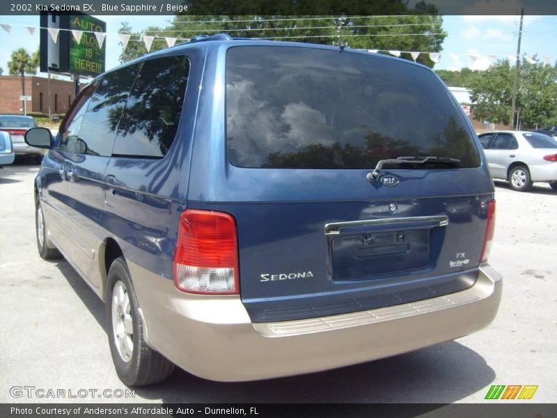 Blue Sapphire / Beige 2002 Kia Sedona EX