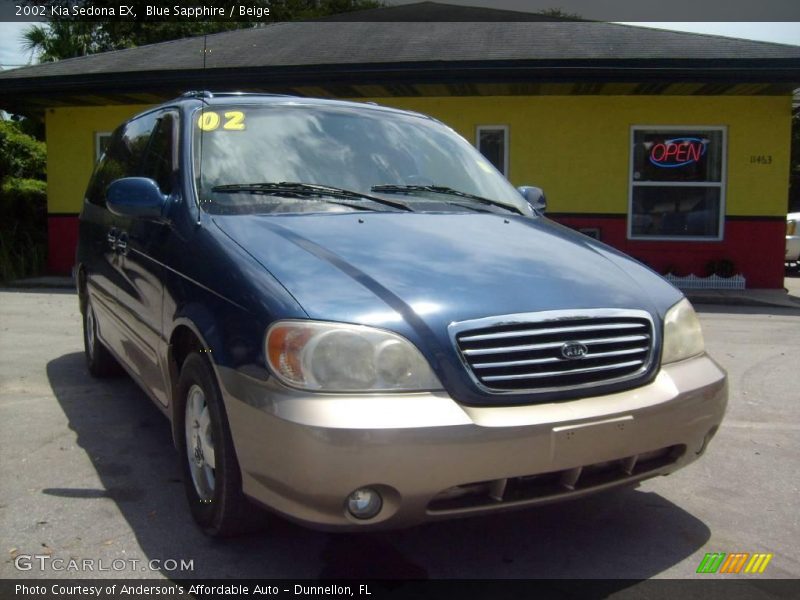Blue Sapphire / Beige 2002 Kia Sedona EX