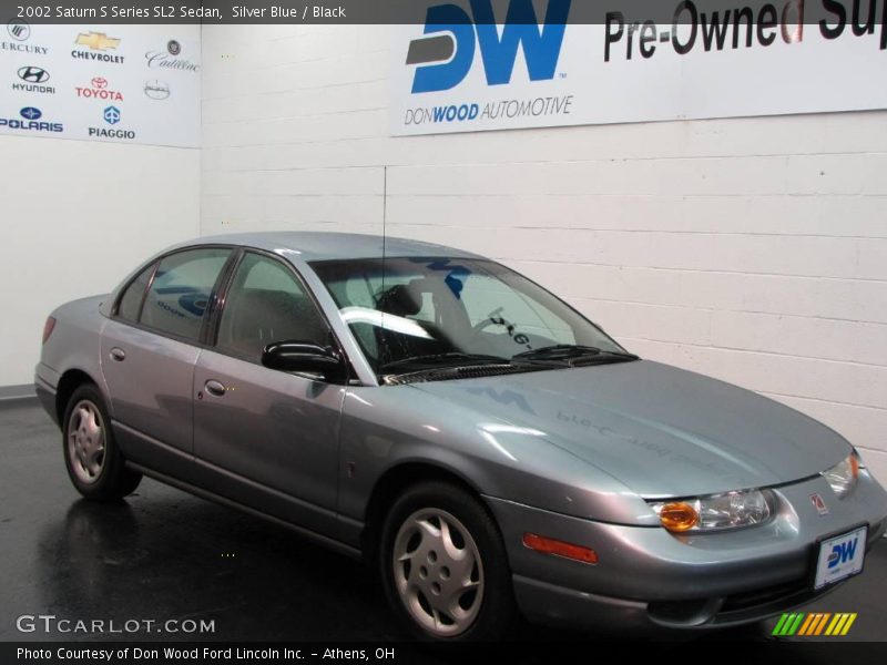 Silver Blue / Black 2002 Saturn S Series SL2 Sedan