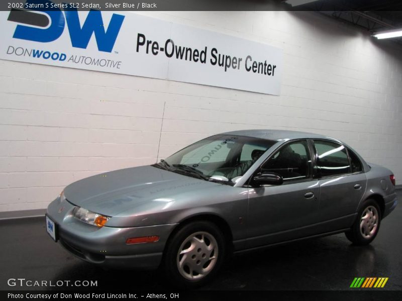 Silver Blue / Black 2002 Saturn S Series SL2 Sedan