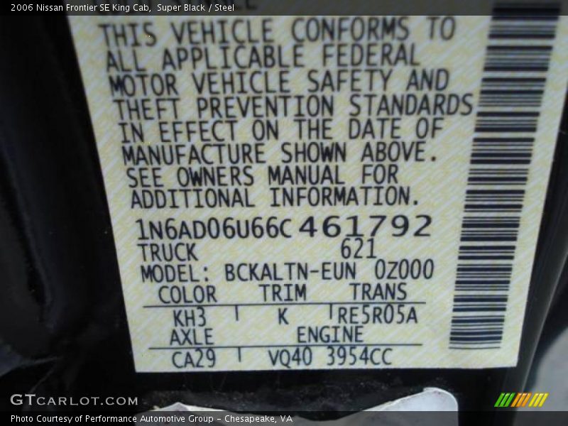 Super Black / Steel 2006 Nissan Frontier SE King Cab