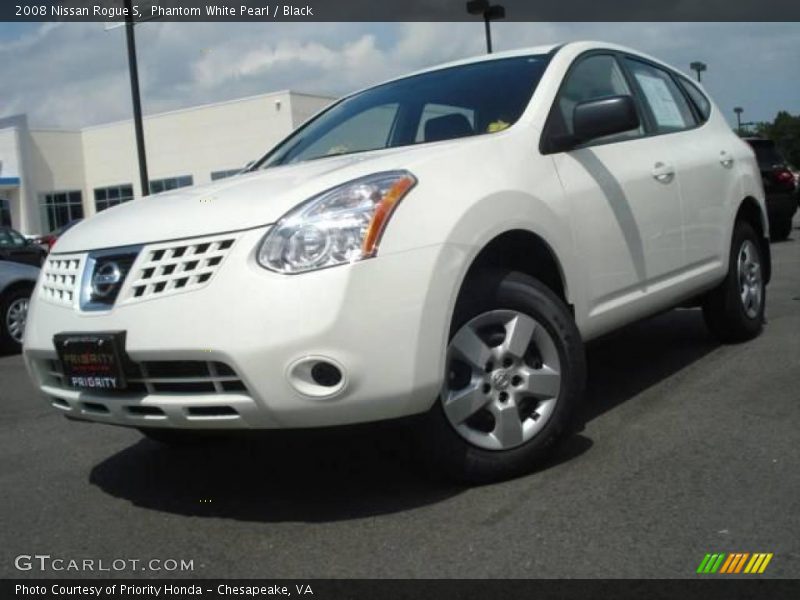 Phantom White Pearl / Black 2008 Nissan Rogue S