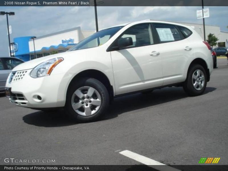 Phantom White Pearl / Black 2008 Nissan Rogue S