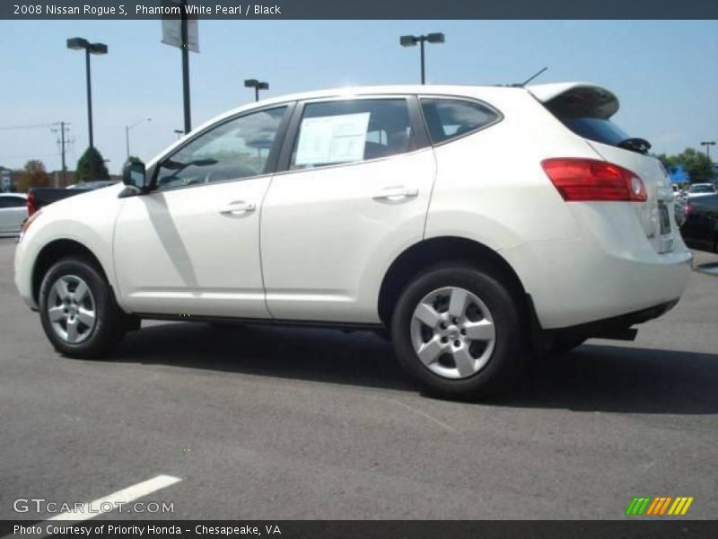 Phantom White Pearl / Black 2008 Nissan Rogue S