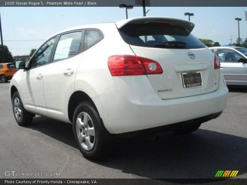 Phantom White Pearl / Black 2008 Nissan Rogue S