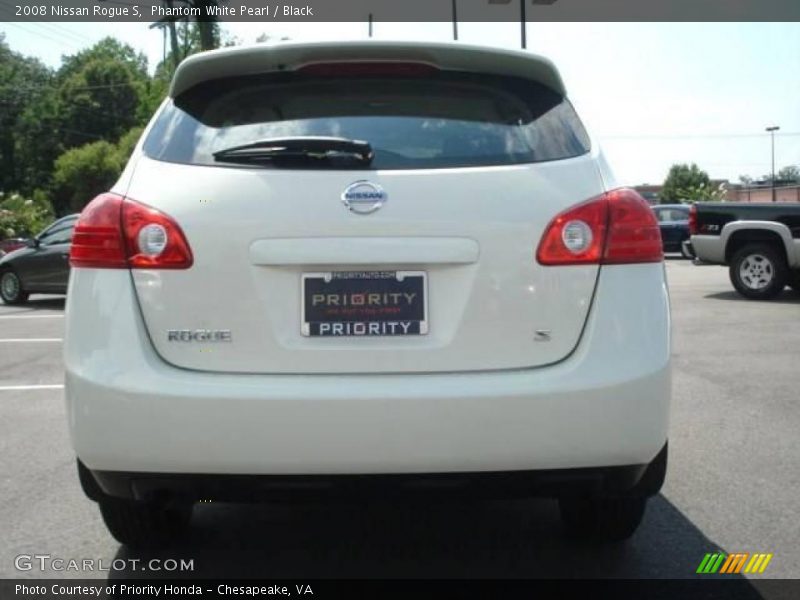Phantom White Pearl / Black 2008 Nissan Rogue S