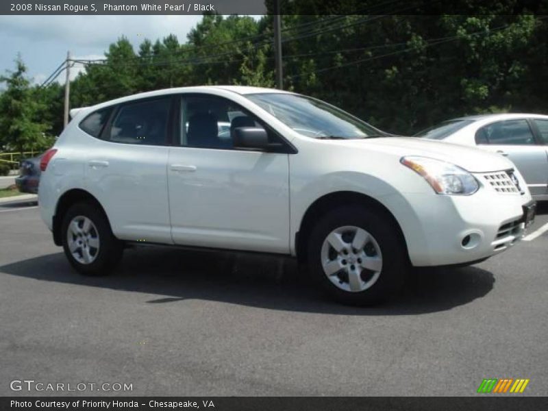 Phantom White Pearl / Black 2008 Nissan Rogue S