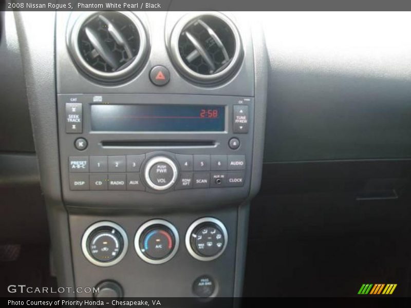 Phantom White Pearl / Black 2008 Nissan Rogue S