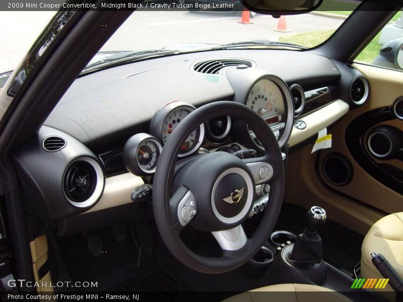 Midnight Black / Gravity Tuscan Beige Leather 2009 Mini Cooper Convertible