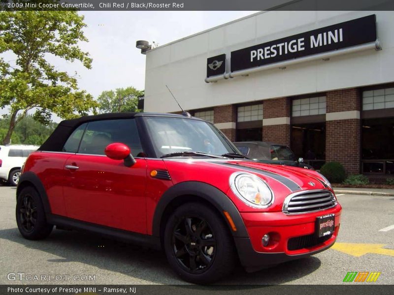 Chili Red / Black/Rooster Red 2009 Mini Cooper Convertible