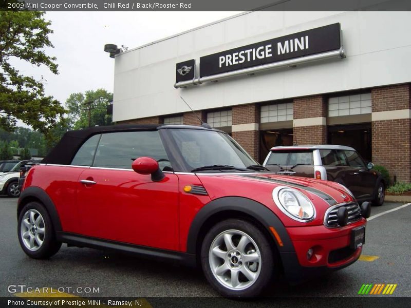 Chili Red / Black/Rooster Red 2009 Mini Cooper Convertible