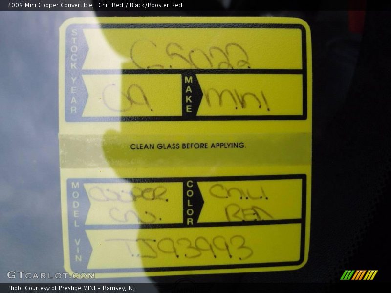 Chili Red / Black/Rooster Red 2009 Mini Cooper Convertible