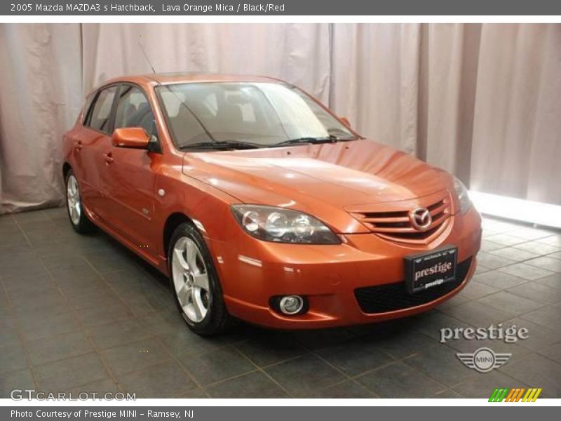 Lava Orange Mica / Black/Red 2005 Mazda MAZDA3 s Hatchback