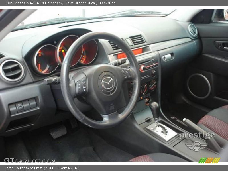 Lava Orange Mica / Black/Red 2005 Mazda MAZDA3 s Hatchback