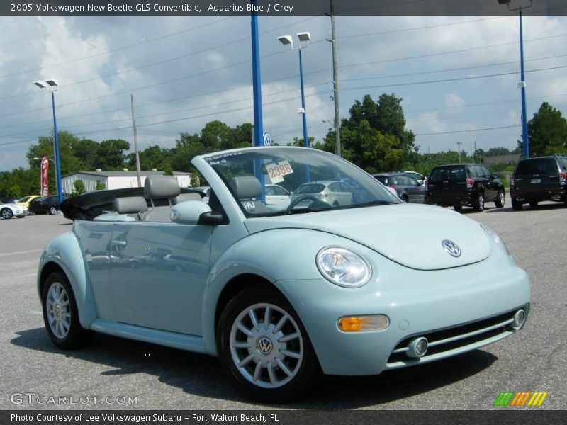 Aquarius Blue / Grey 2005 Volkswagen New Beetle GLS Convertible