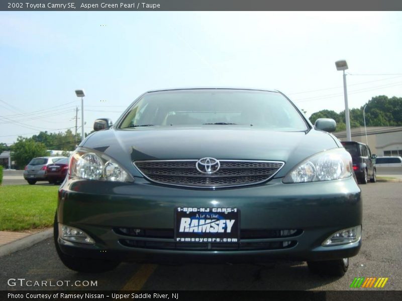 Aspen Green Pearl / Taupe 2002 Toyota Camry SE