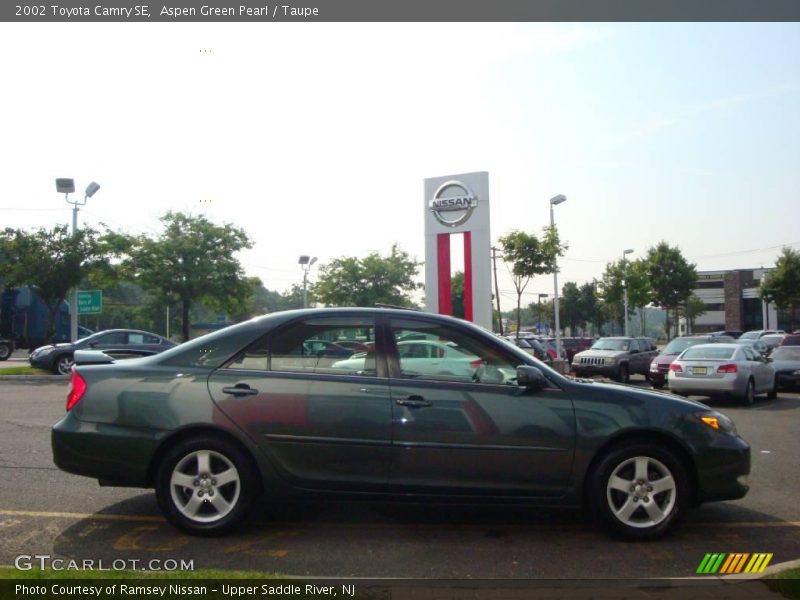 Aspen Green Pearl / Taupe 2002 Toyota Camry SE